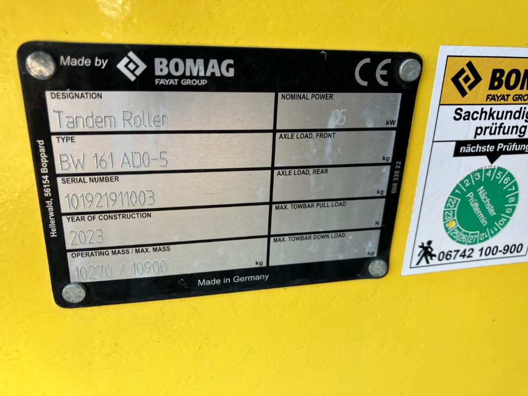BOMAG DE BW 161 ADO-5 STage V/Tier 4f - مدحلة اسفلت: صورة 2 BOMAG DE BW 161 ADO-5 STage V/Tier 4f - مدحلة اسفلت: صورة 2