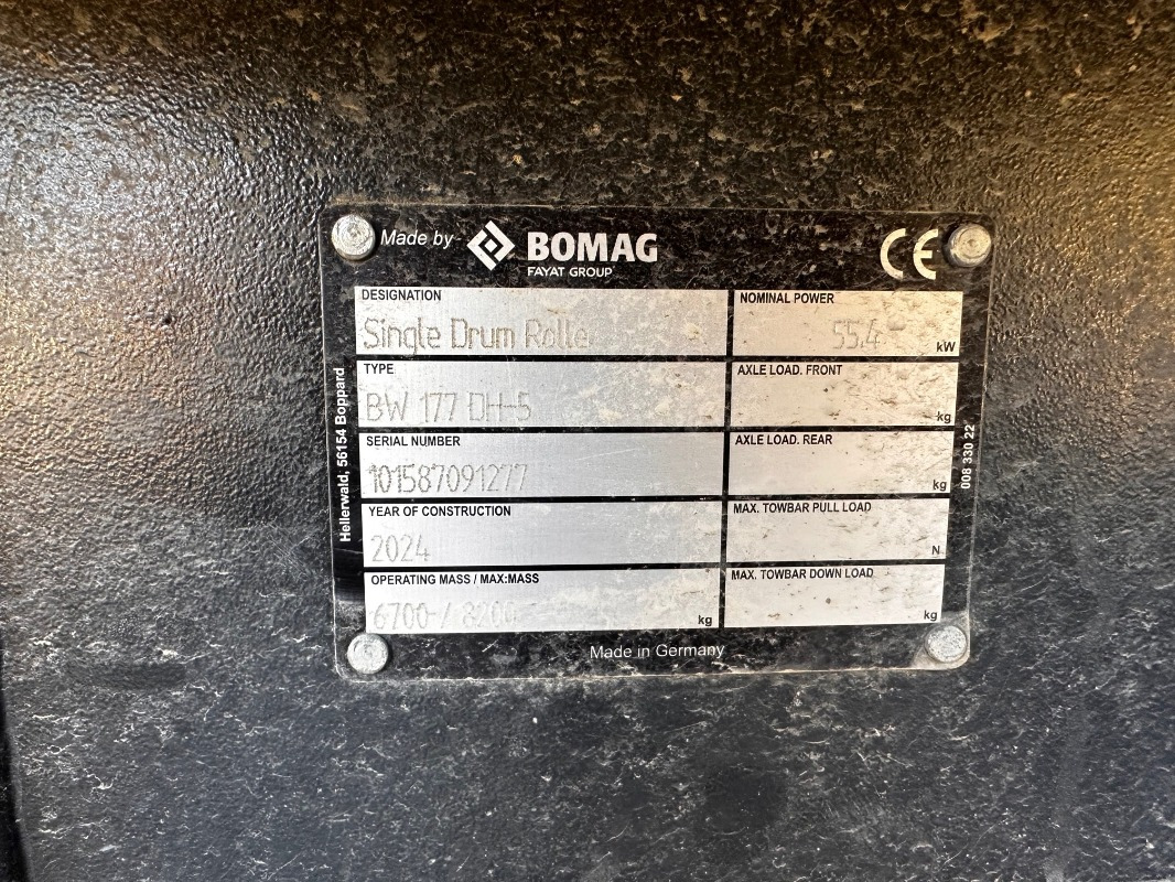BOMAG DE BW 177 DH-5 Stage V/Tier 4f - مدحلة: صورة 3 BOMAG DE BW 177 DH-5 Stage V/Tier 4f - مدحلة: صورة 3