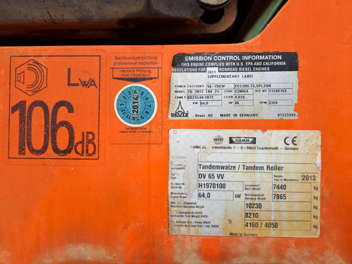 HAMM DV 65 VV - مدحلة اسفلت: صورة 5 HAMM DV 65 VV - مدحلة اسفلت: صورة 5