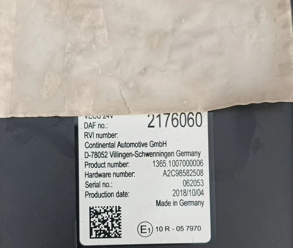 DAF XF 106 EURO 6 MX13 KOMPUTER MODUŁ STEROWNIK VECU 2176060 - وحدة تحكم الكتروني - شاحنة: صورة 2 DAF XF 106 EURO 6 MX13 KOMPUTER MODUŁ STEROWNIK VECU 2176060 - وحدة تحكم الكتروني - شاحنة: صورة 2