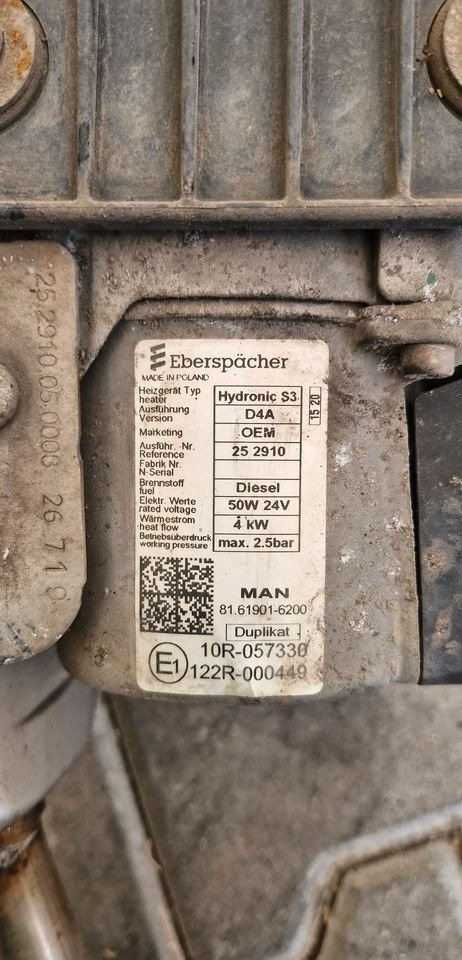 MAN TG3 TGX OGRZEWANIE POSTOJOWE EBERSPÄCHER HUDRONIC S3 81.61901-6200 - تدفئة/ تهوية - شاحنة: صورة 2 MAN TG3 TGX OGRZEWANIE POSTOJOWE EBERSPÄCHER HUDRONIC S3 81.61901-6200 - تدفئة/ تهوية - شاحنة: صورة 2