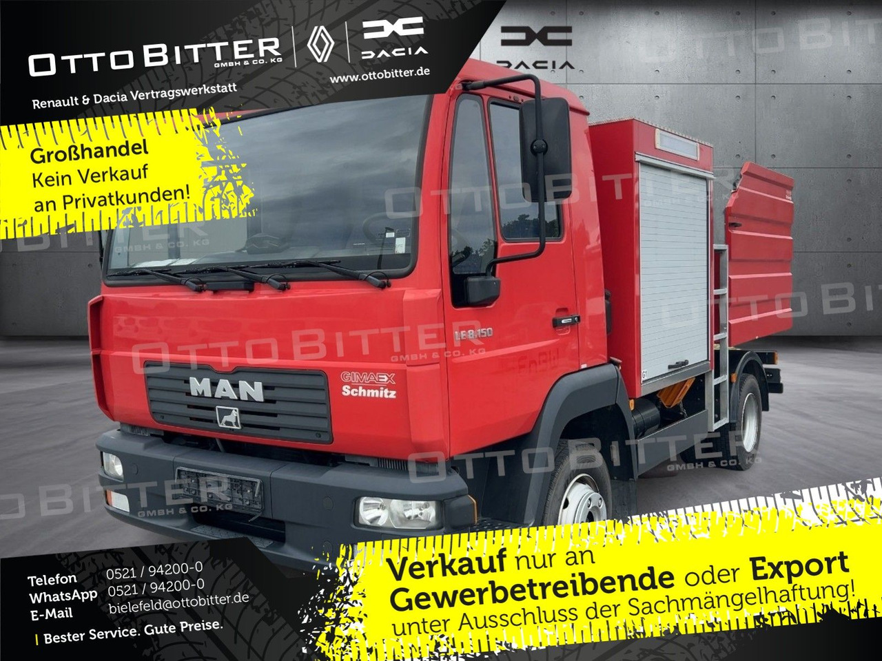 MAN LE 8150 4x2 Löschfahrzeug/Feuerwehr/Wassertank - شاحنة: صورة 1 MAN LE 8150 4x2 Löschfahrzeug/Feuerwehr/Wassertank - شاحنة: صورة 1