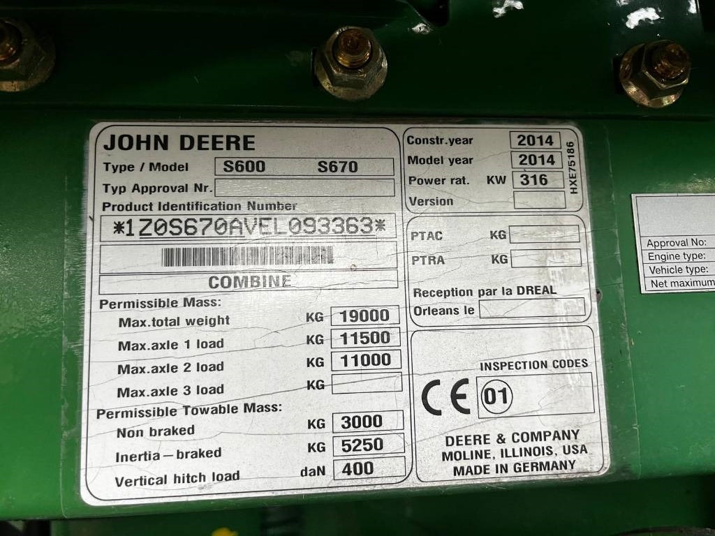 John Deere S 670 i RISO - حصادة موحَّدة: صورة 5 John Deere S 670 i RISO - حصادة موحَّدة: صورة 5