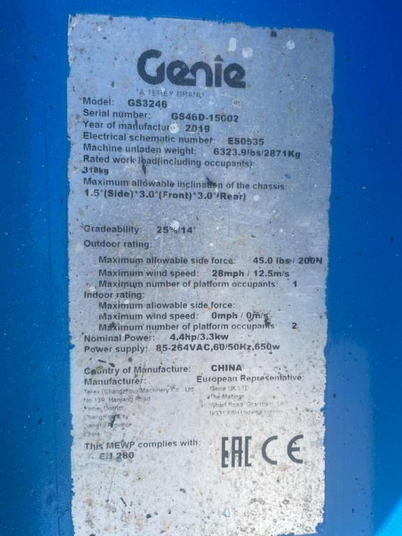 Genie GS-3246 - رافعة هيدروليكية مقصية: صورة 4 Genie GS-3246 - رافعة هيدروليكية مقصية: صورة 4