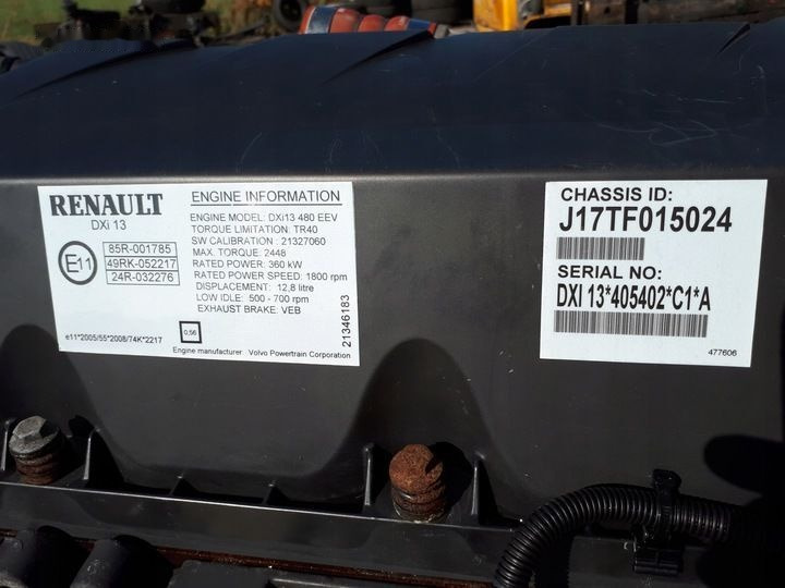 Renault DXI13 480 EURO 5 EEV truck - محرك - شاحنة: صورة 2 Renault DXI13 480 EURO 5 EEV truck - محرك - شاحنة: صورة 2