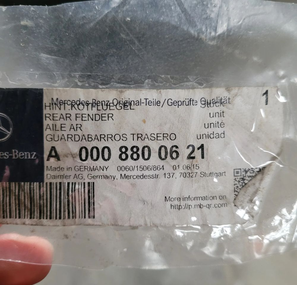 BŁOTNIK MERCEDES ACTROS NOWY ORYGINAŁ A0008800621 CHWALIM116 - رفرف المركبة - شاحنة: صورة 5 BŁOTNIK MERCEDES ACTROS NOWY ORYGINAŁ A0008800621 CHWALIM116 - رفرف المركبة - شاحنة: صورة 5