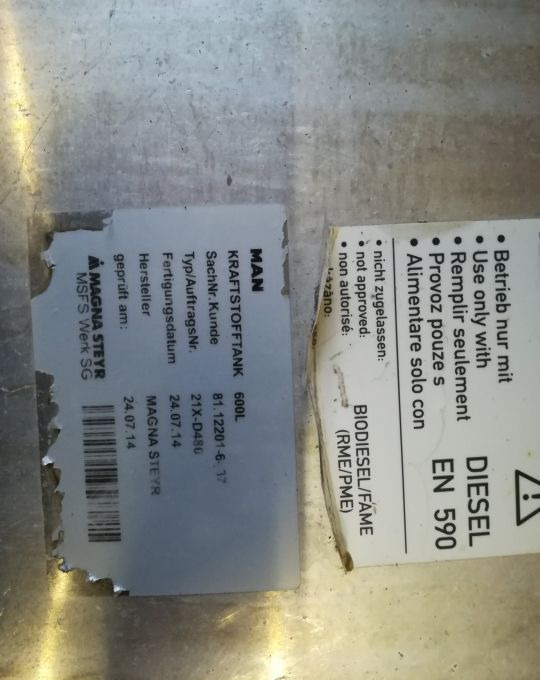 ZBIORNIK PALIWA MAN TGX TGS TGA 600L euro6 - خزان الوقود - شاحنة: صورة 4 ZBIORNIK PALIWA MAN TGX TGS TGA 600L euro6 - خزان الوقود - شاحنة: صورة 4