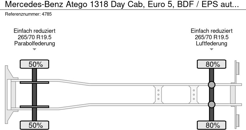شاحنات الحاويات / جسم علوي قابل للتغيير شاحنة Mercedes-Benz Atego 1318 Day Cab, Euro 5, BDF / EPS automatic / DHOLLANDIA 2000KG: صورة 11