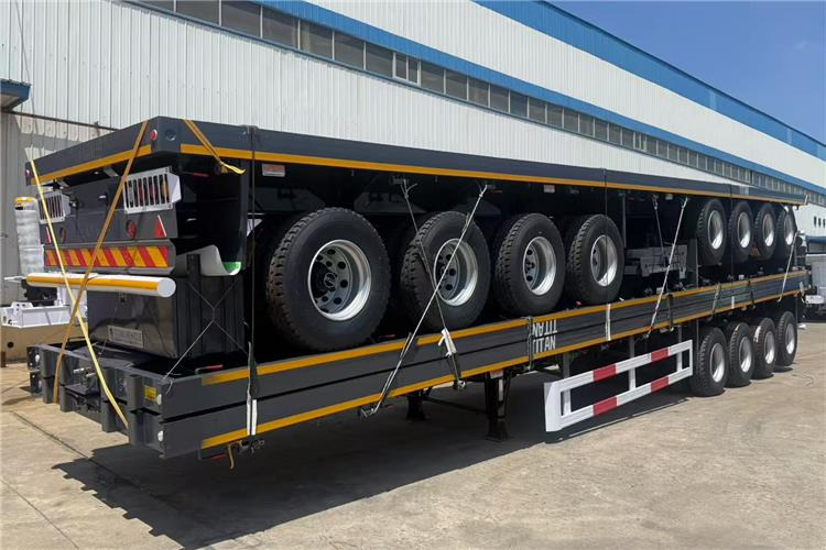 2025 New Model 4 Axle 45ft Flatbed Container Trailer In Zambia - نصف مقطورة لنقل الحاويات: صورة 4 2025 New Model 4 Axle 45ft Flatbed Container Trailer In Zambia - نصف مقطورة لنقل الحاويات: صورة 4