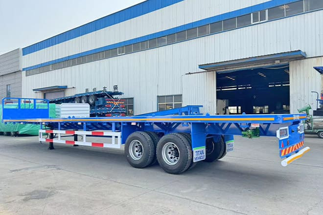 TITAN 2 Axle 45 Ft Flatbed Trailers for Sale in Algeria - نصف مقطورة مسطحة: صورة 1 TITAN 2 Axle 45 Ft Flatbed Trailers for Sale in Algeria - نصف مقطورة مسطحة: صورة 1