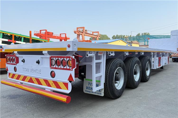 TITAN 3 Axle Flatbed Semi Trailer with Front Wall for Sale In Dominican - نصف مقطورة لنقل الحاويات: صورة 4 TITAN 3 Axle Flatbed Semi Trailer with Front Wall for Sale In Dominican - نصف مقطورة لنقل الحاويات: صورة 4