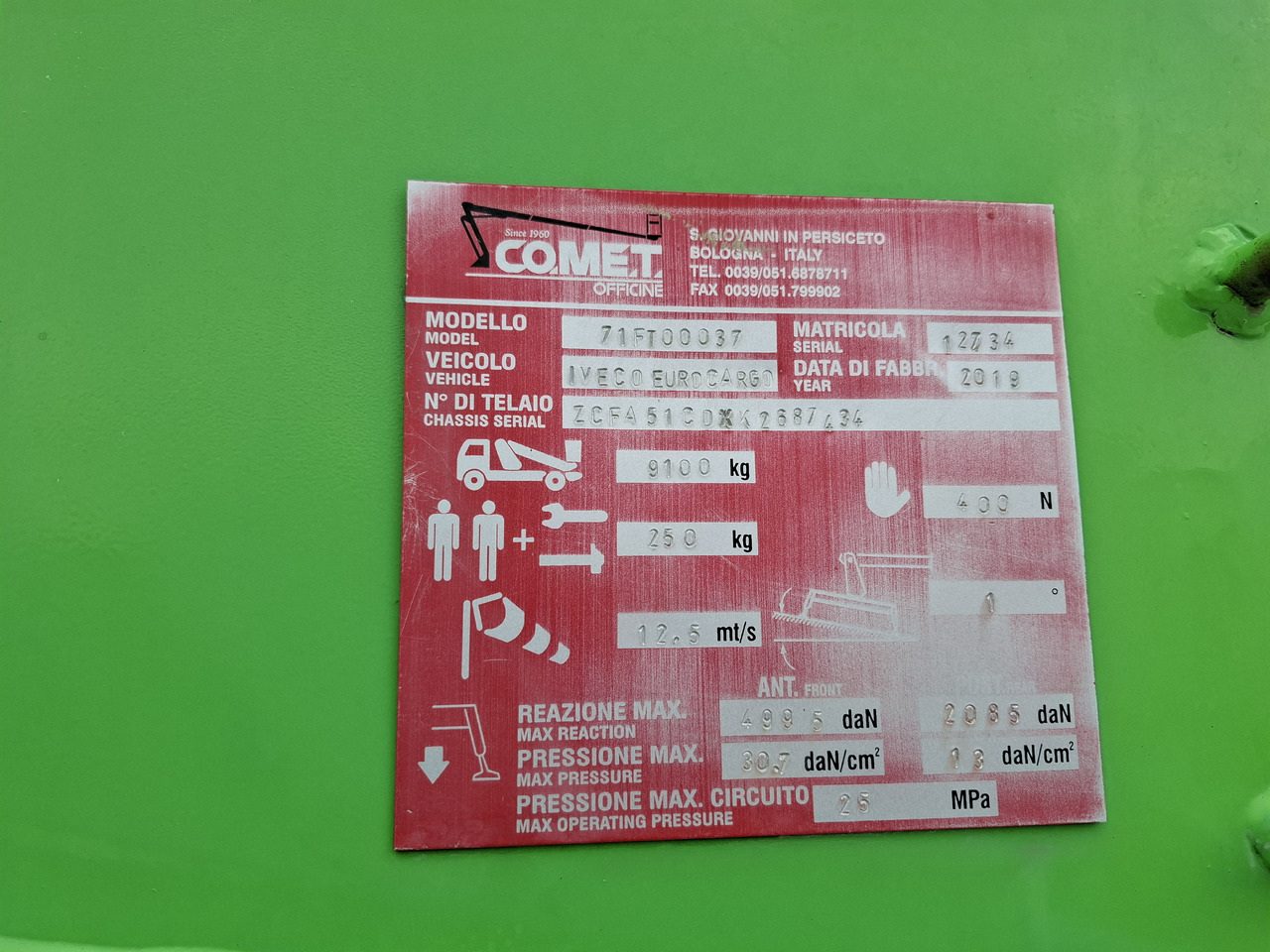 جديدة منصة تلسكوبية محمولة على شاحنة IVECO Eurocargo ML120EL18 Comet 31-17 HQ: صورة 48 جديدة منصة تلسكوبية محمولة على شاحنة IVECO Eurocargo ML120EL18 Comet 31-17 HQ: صورة 48