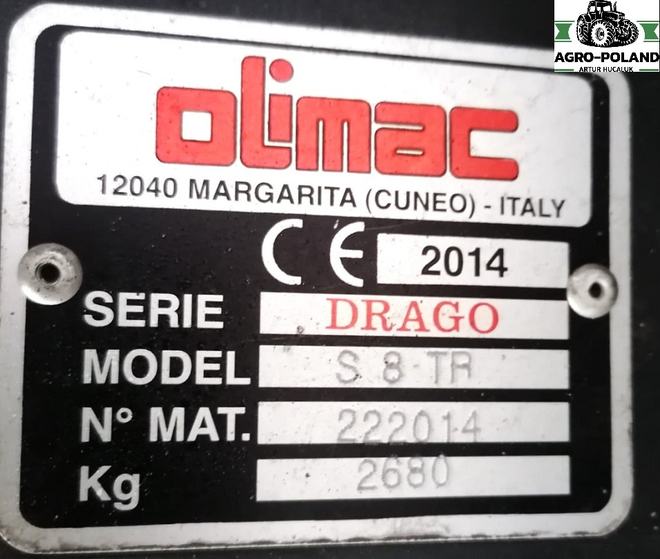 OLIMAC DRAGO S 8 TR - 8X70 - 2014 ROK - حصادة الذرة: صورة 2 OLIMAC DRAGO S 8 TR - 8X70 - 2014 ROK - حصادة الذرة: صورة 2