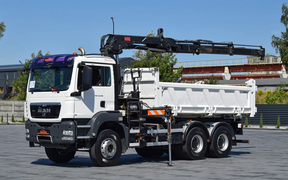 MAN TGS 33.360 / 6x4 / HDS HIAB 122 E-2 HIDUO / STEROWANIE RADIOWE / WYWROTKA / HYDROBURTA / AUTOMAT / KLIMA / TEMPOMAT / KAMERA COFANIA / SPROWADZONY - شاحنة قلاب, شاحنة كرين: صورة 1 MAN TGS 33.360 / 6x4 / HDS HIAB 122 E-2 HIDUO / STEROWANIE RADIOWE / WYWROTKA / HYDROBURTA / AUTOMAT / KLIMA / TEMPOMAT / KAMERA COFANIA / SPROWADZONY - شاحنة قلاب, شاحنة كرين: صورة 1