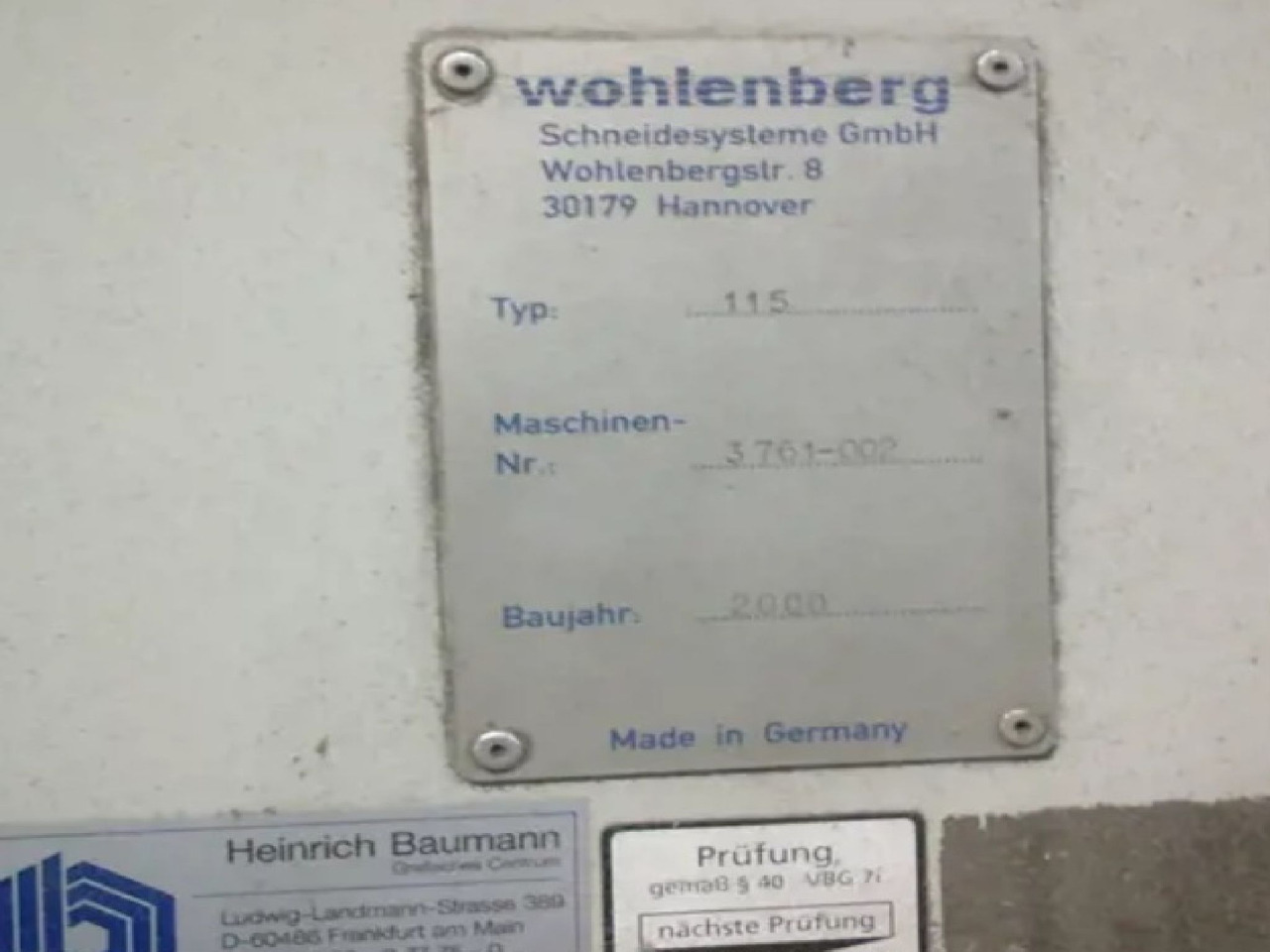 Wohlenberg 115 - آلة قطع الورق: صورة 4 Wohlenberg 115 - آلة قطع الورق: صورة 4