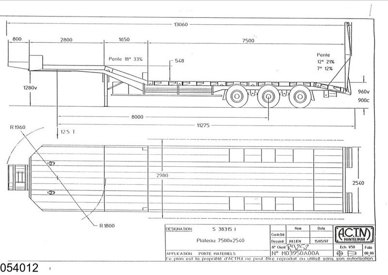 ACTM Lowbed 38.000 KG, Steel suspension - عربة منخفضة مسطحة نصف مقطورة: صورة 2 ACTM Lowbed 38.000 KG, Steel suspension - عربة منخفضة مسطحة نصف مقطورة: صورة 2