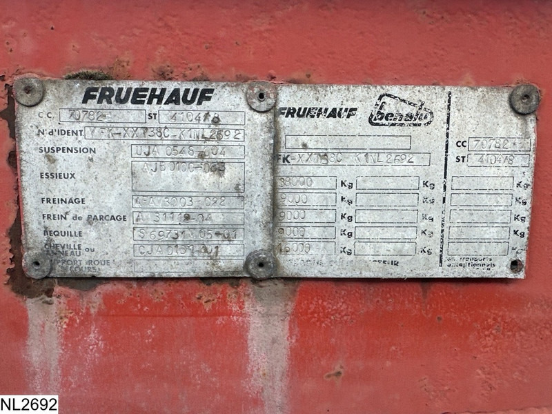 نصف مقطورة لنقل الحاويات Fruehauf Container 20 FT, Steel suspension: صورة 8