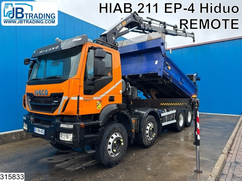 شاحنة قلاب, شاحنة كرين Iveco Trakker 450 8x4, EURO 6, HIAB, REMOTE: صورة 1