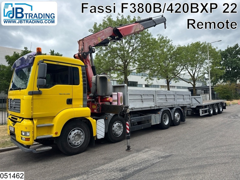MAN TGA 35 400 8x2, Handgeschakeld, Fassi, Remote, Combi - شاحنات مسطحة, شاحنة كرين: صورة 1 MAN TGA 35 400 8x2, Handgeschakeld, Fassi, Remote, Combi - شاحنات مسطحة, شاحنة كرين: صورة 1