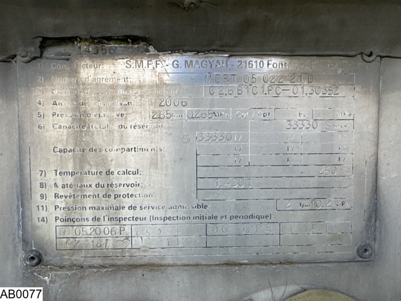 Magyar Bitum 33330 Litres, 1 Compartment - نصف مقطورة صهريج: صورة 5 Magyar Bitum 33330 Litres, 1 Compartment - نصف مقطورة صهريج: صورة 5