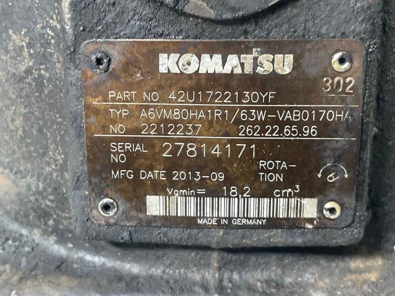 نظام الهيدروليك - آلات البناء Komatsu WA80-Rexroth A6VM80HA1R1/63W-Drive motor/Fahrmotor: صورة 9 نظام الهيدروليك - آلات البناء Komatsu WA80-Rexroth A6VM80HA1R1/63W-Drive motor/Fahrmotor: صورة 9