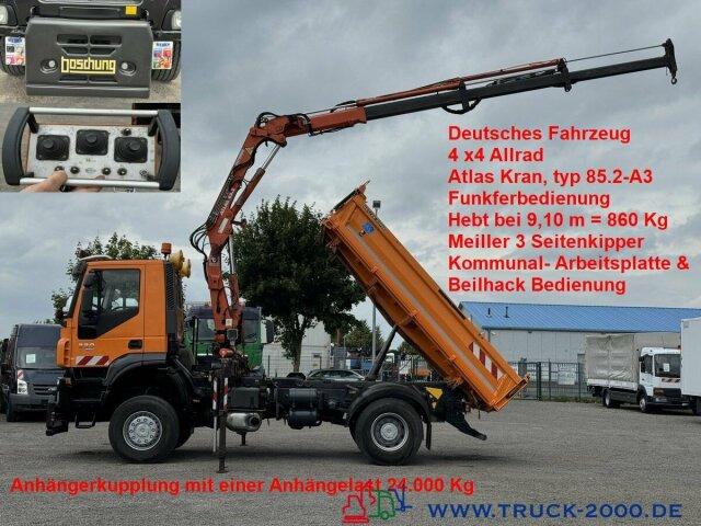 Iveco Stralis AD190T33 4x4 Winterdienst Atlas Kran - شاحنة قلاب, شاحنة كرين: صورة 1 Iveco Stralis AD190T33 4x4 Winterdienst Atlas Kran - شاحنة قلاب, شاحنة كرين: صورة 1