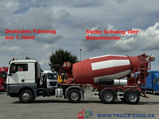 MAN TGX 18.460 XL Stetter Schwing 10m3 Deutscher LKW - شاحنة خلاطة خرسانة: صورة 1 MAN TGX 18.460 XL Stetter Schwing 10m3 Deutscher LKW - شاحنة خلاطة خرسانة: صورة 1