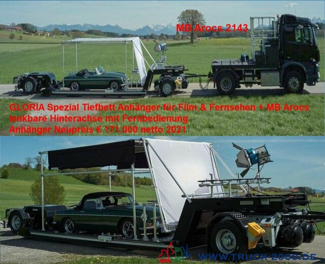 Mercedes-Benz 2143 Spezialgespann für TV & Film Produktion - شاحنة نقل سيارات شاحنة: صورة 1 Mercedes-Benz 2143 Spezialgespann für TV & Film Produktion - شاحنة نقل سيارات شاحنة: صورة 1