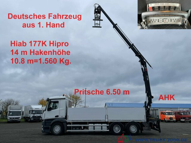 Mercedes-Benz Antos 2542 Hiab 177K HIPRO mit Funkfernbedienung - شاحنات مسطحة, شاحنة كرين: صورة 1 Mercedes-Benz Antos 2542 Hiab 177K HIPRO mit Funkfernbedienung - شاحنات مسطحة, شاحنة كرين: صورة 1
