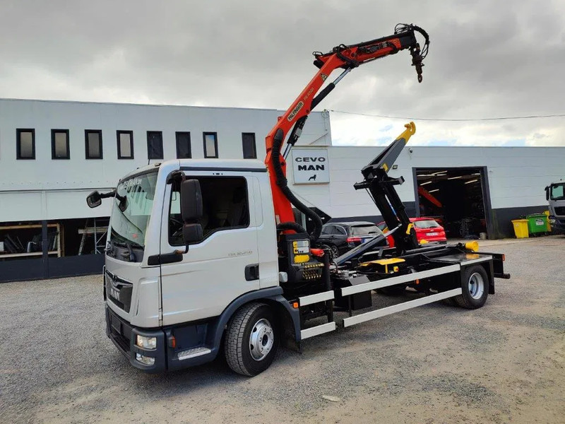 MAN TGL 12.250 Containersysteem Jimeca met kraan Palfinger PK4501 - شاحنة ذات خطاف, شاحنة كرين: صورة 1 MAN TGL 12.250 Containersysteem Jimeca met kraan Palfinger PK4501 - شاحنة ذات خطاف, شاحنة كرين: صورة 1