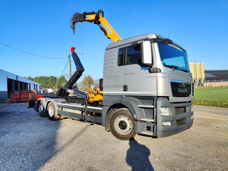 MAN TGX 26.400 6x2 Euro5 Container LEEBUR + Crane Effer 145 - شاحنة ذات خطاف, شاحنة كرين: صورة 2 MAN TGX 26.400 6x2 Euro5 Container LEEBUR + Crane Effer 145 - شاحنة ذات خطاف, شاحنة كرين: صورة 2