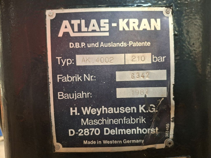 Atlas AK 4002 - ونش كرين: صورة 5 Atlas AK 4002 - ونش كرين: صورة 5