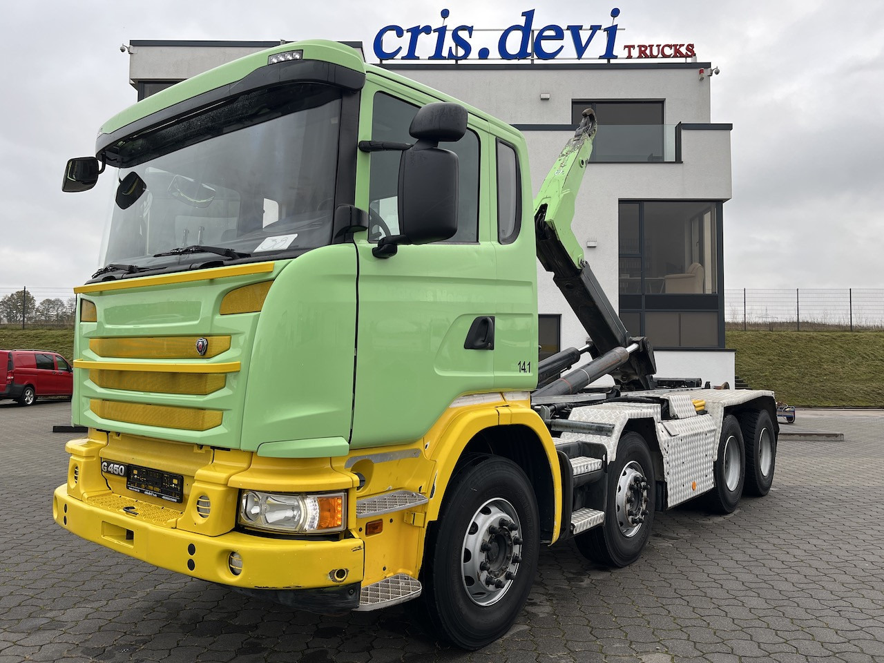 Scania G 450 8x4  Trösch Abrollkipper - شاحنة ذات خطاف: صورة 1 Scania G 450 8x4  Trösch Abrollkipper - شاحنة ذات خطاف: صورة 1
