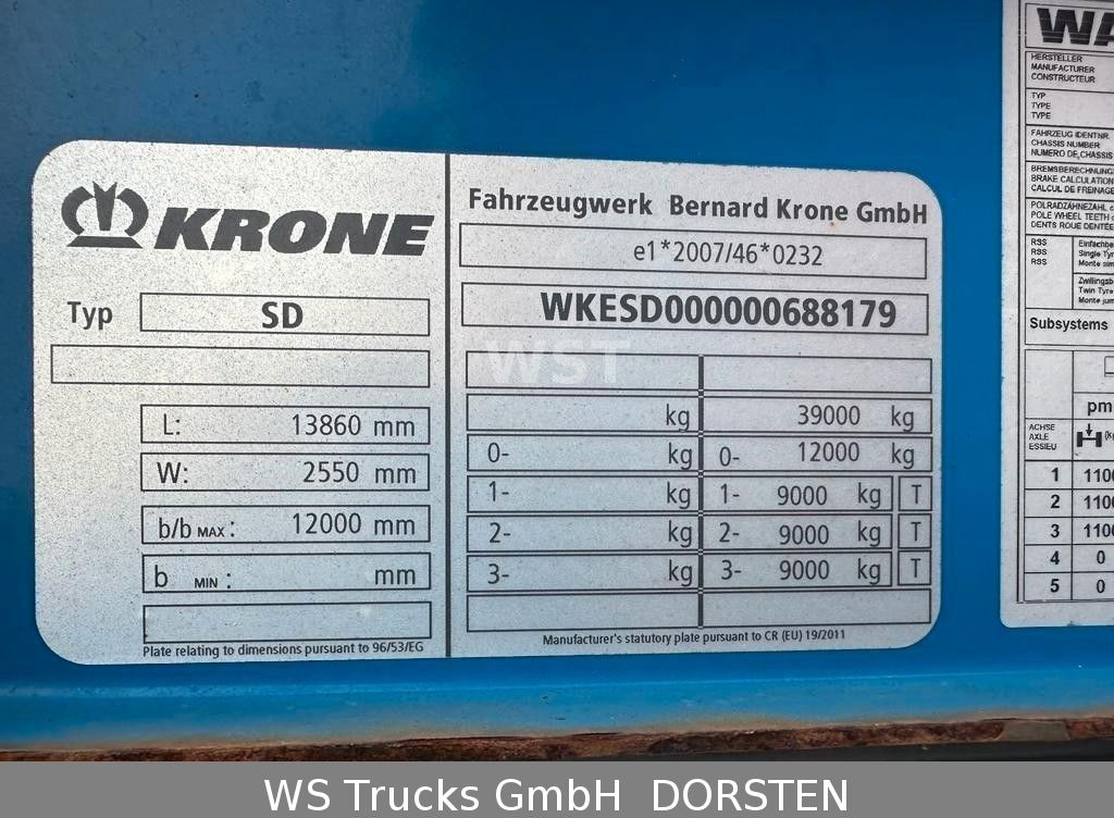 Krone SD 27 Planauflieger Coil Edscha | ABS, EBS, XL - نصف مقطورة ستارة: صورة 4 Krone SD 27 Planauflieger Coil Edscha | ABS, EBS, XL - نصف مقطورة ستارة: صورة 4