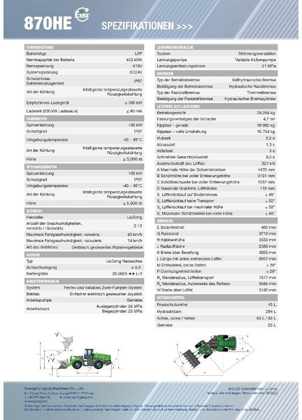 LIUGONG 870 HE vollelektrisch, 24.2 t, 4.7-5.2 cbm - اللودر بعجل: صورة 2 LIUGONG 870 HE vollelektrisch, 24.2 t, 4.7-5.2 cbm - اللودر بعجل: صورة 2