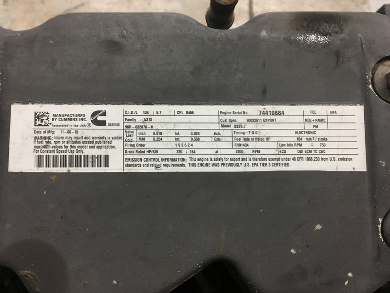 آلات البناء Cummins QSB6.7 COMMONRAIL USED: صورة 6 آلات البناء Cummins QSB6.7 COMMONRAIL USED: صورة 6