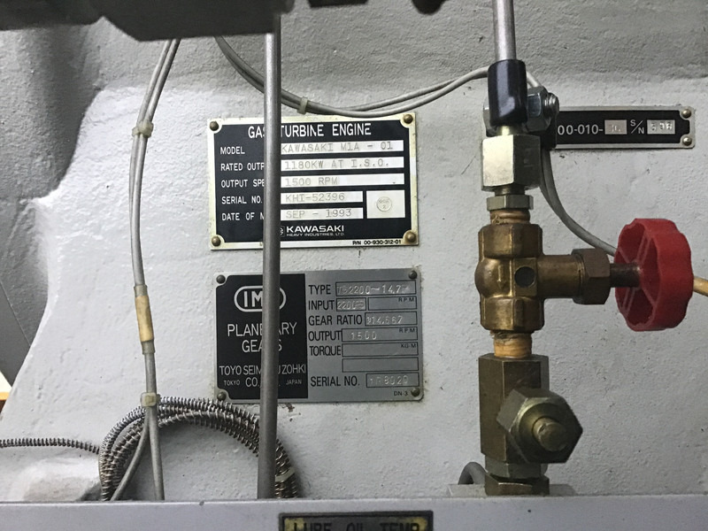 مجموعة المولدات Kawasaki M1A-01 TURBINE 1250 KVA USED: صورة 9