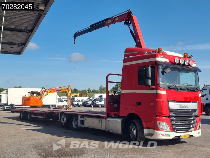 DAF XF 440 6X2 NL-Truck Transporter HMF 900-K2 Kran Lift-Lenkachse Euro 6 - شاحنات مسطحة, شاحنة كرين: صورة 3 DAF XF 440 6X2 NL-Truck Transporter HMF 900-K2 Kran Lift-Lenkachse Euro 6 - شاحنات مسطحة, شاحنة كرين: صورة 3