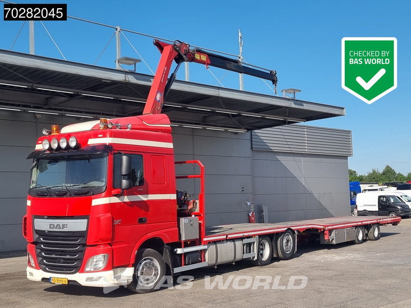 DAF XF 440 6X2 NL-Truck Transporter HMF 900-K2 Kran Winch Lift-Lenkachse Euro 6 - شاحنات مسطحة, شاحنة كرين: صورة 1 DAF XF 440 6X2 NL-Truck Transporter HMF 900-K2 Kran Winch Lift-Lenkachse Euro 6 - شاحنات مسطحة, شاحنة كرين: صورة 1