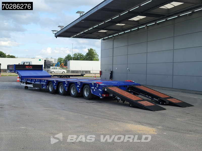 جديدة عربة منخفضة مسطحة نصف مقطورة GVN Trailer 4 axles NEW Lift+Lenkachse Hydraulic Ramps: صورة 10