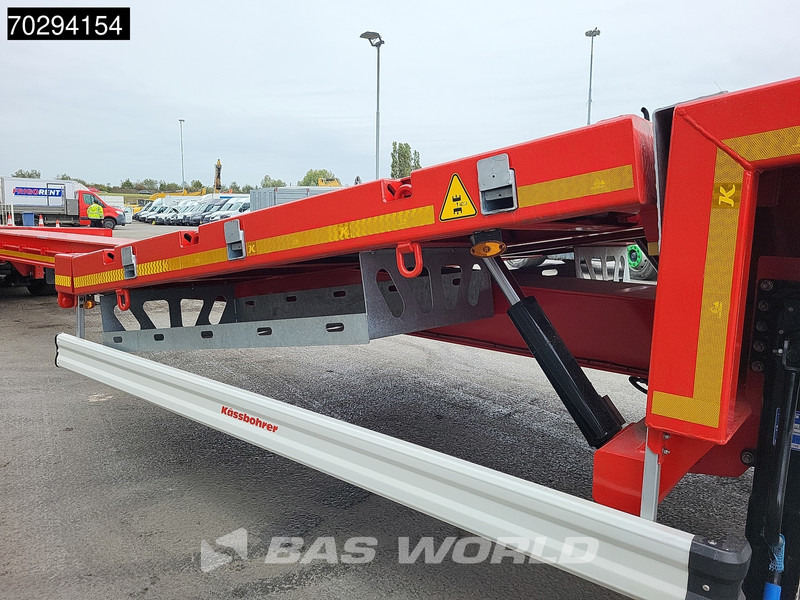 جديدة عربة منخفضة مسطحة نصف مقطورة Kässbohrer Hydraulic Bed 450cm Extendable, Lift+Steering Axle: صورة 16