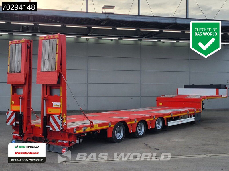 Kässbohrer LB3E 3 axles Steering+Lift Axle Extendable Ramps - عربة منخفضة مسطحة نصف مقطورة: صورة 1 Kässbohrer LB3E 3 axles Steering+Lift Axle Extendable Ramps - عربة منخفضة مسطحة نصف مقطورة: صورة 1