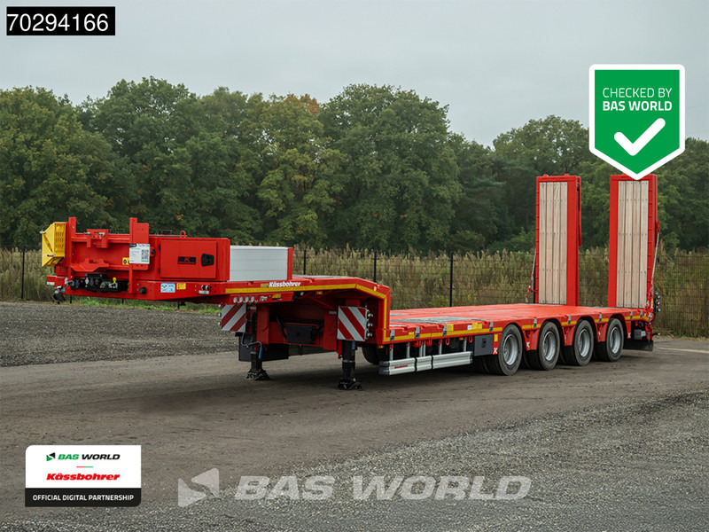 Kässbohrer LB4E 3 axles Extendable Ramps 1x Lift 3x Steering Axle - عربة منخفضة مسطحة نصف مقطورة: صورة 1 Kässbohrer LB4E 3 axles Extendable Ramps 1x Lift 3x Steering Axle - عربة منخفضة مسطحة نصف مقطورة: صورة 1