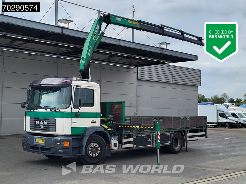 MAN 18.224 18 M 4X2 NL-Truck APK Fassi F150A.24 Kran Crane Manual Euro 2 - شاحنات مسطحة, شاحنة كرين: صورة 1 MAN 18.224 18 M 4X2 NL-Truck APK Fassi F150A.24 Kran Crane Manual Euro 2 - شاحنات مسطحة, شاحنة كرين: صورة 1