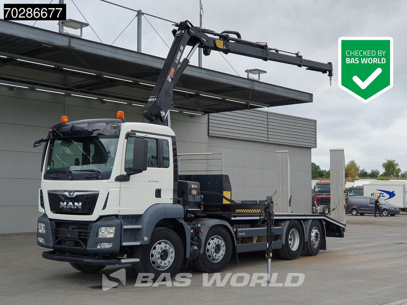 MAN TGS 35.360 8X2 HIAB X-Hiduo 158 BS-3 Crane Lift+lenkasche Machine transporter Euro 6 - شاحنة نقل سيارات شاحنة, شاحنة كرين: صورة 1 MAN TGS 35.360 8X2 HIAB X-Hiduo 158 BS-3 Crane Lift+lenkasche Machine transporter Euro 6 - شاحنة نقل سيارات شاحنة, شاحنة كرين: صورة 1