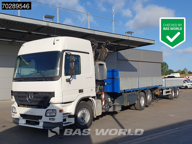 Mercedes-Benz Actros 2532 6X2 Truck + Trailer Fassi F330D3 Crane Kran 3-Pedals Euro 3 - شاحنات مسطحة, شاحنة كرين: صورة 1 Mercedes-Benz Actros 2532 6X2 Truck + Trailer Fassi F330D3 Crane Kran 3-Pedals Euro 3 - شاحنات مسطحة, شاحنة كرين: صورة 1