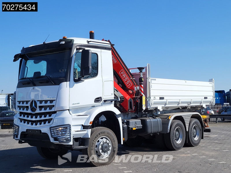 جديدة شاحنة قلاب, شاحنة كرين Mercedes-Benz Arocs 3348 6X6 Fassi F255A.2.24 xe-dynamic Kran Dreiseitenkipper Navi Euro 6: صورة 14