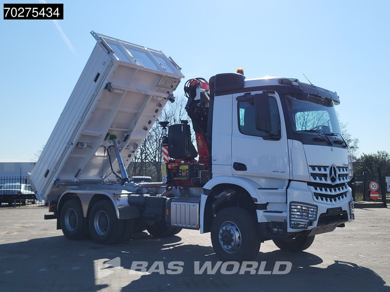 جديدة شاحنة قلاب, شاحنة كرين Mercedes-Benz Arocs 3348 6X6 Fassi F255A.2.24 xe-dynamic Kran Dreiseitenkipper Navi Euro 6: صورة 8