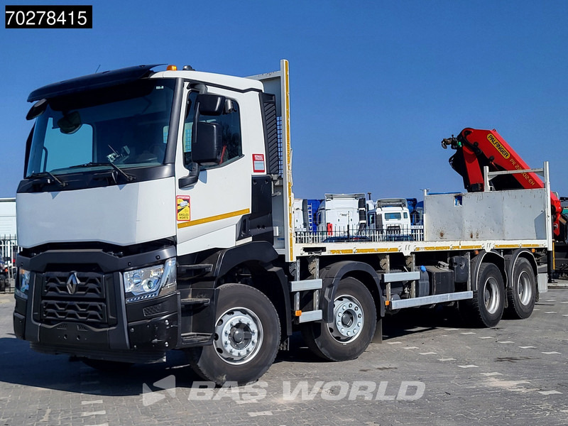 شاحنات مسطحة, شاحنة كرين Renault C 430 8X4 Palfinger 22002 EH kran Crane Big-Axle steel suspension Euro 6: صورة 19