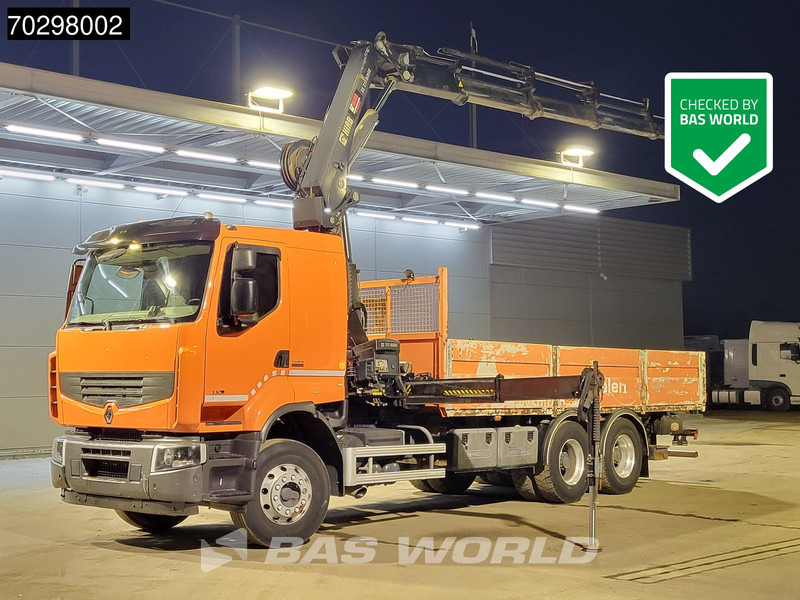 Renault Premium 430 Lander 6X4 211 EP-4 HIDUO Kran Crane Automatic Airco Euro 5 - شاحنات مسطحة, شاحنة كرين: صورة 1 Renault Premium 430 Lander 6X4 211 EP-4 HIDUO Kran Crane Automatic Airco Euro 5 - شاحنات مسطحة, شاحنة كرين: صورة 1